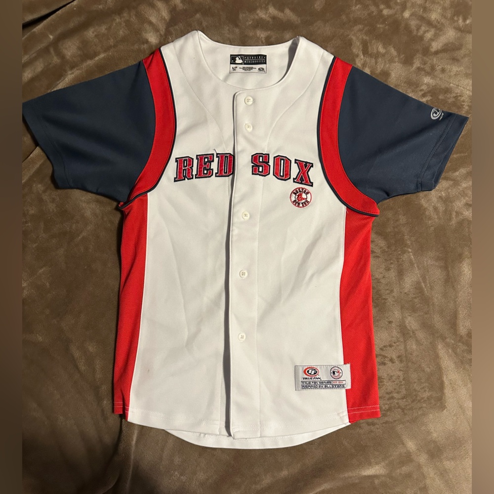 MLB Red Sox White Red Navy Kids Jersey